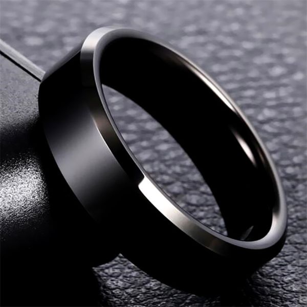 

juchao fashion ring men women steel black jewelry 220728, Slivery;golden