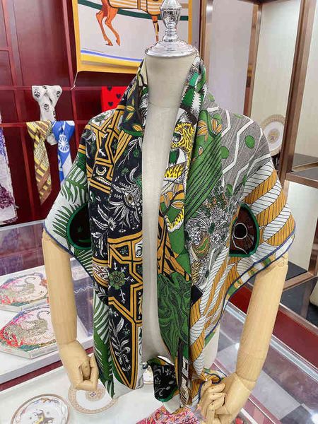 

scarves [female knight]h family light luxury silk cashmere large square scarf autumn and winter exotic velvet office shawl female, Blue;gray