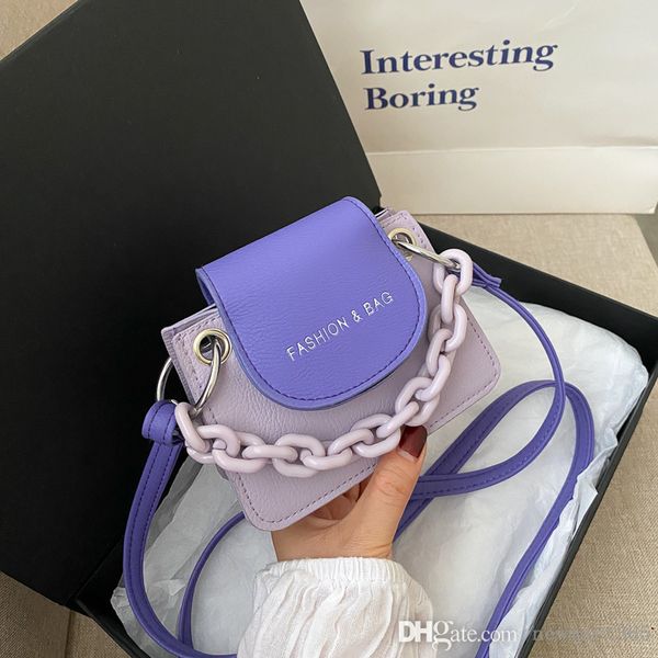 

retail summer color contrast mini bags new fashion one shoulder trend messenger bag chain small square bag