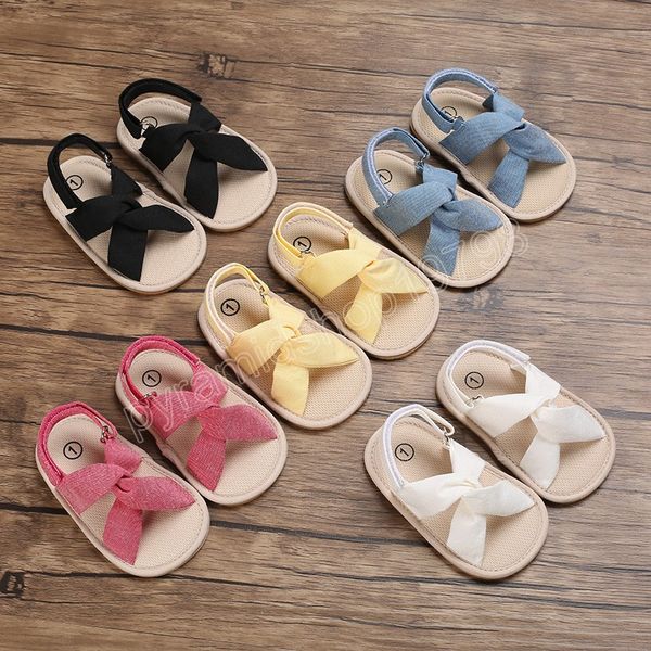 Infantil Bebé Sapatos Criança Flats Sandálias Premium Borracha Macia Sola Anti-Slip Verão Crianças Rendas Primeiro Walker Tênis