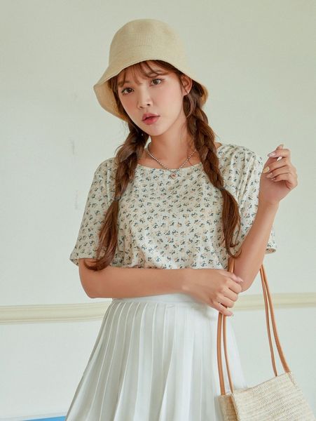 

dazy ditsy floral print tee x4ni#, White