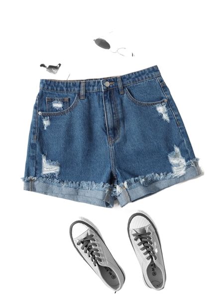 

ripped raw hem denim shorts m4j9#, White;black