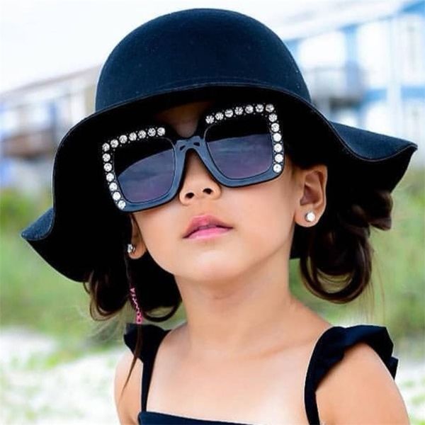 Brand Geralize Diamond Diamond Sunglasses Kids UV400 Sun Glasses Big Frame Goggle meninos meninas meninas adoráveis ​​óculos de sol 220705