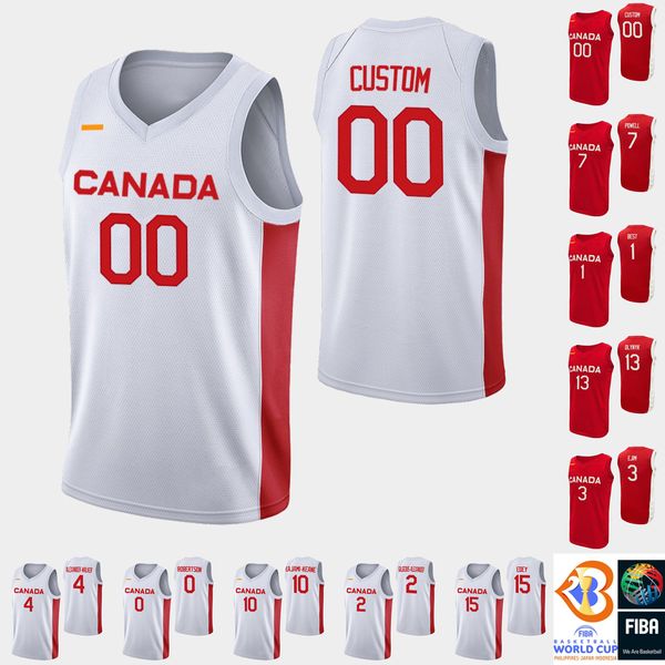 Basket serigrafato 2023 FIBA Canada Jersey World Cup Shai Gilgeous-alexander 2 Andrew Wiggins 22 3 Kassius Robertson 11 Kenny Fred Chery 33 Kyle Wiltjer Team