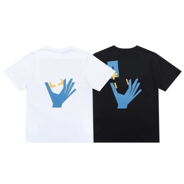 

designer classic fashion offs mens t shirts brand cotton luxury short sleeves tees back arrow cartoon finger t-shirts women black shirt eur, White;black