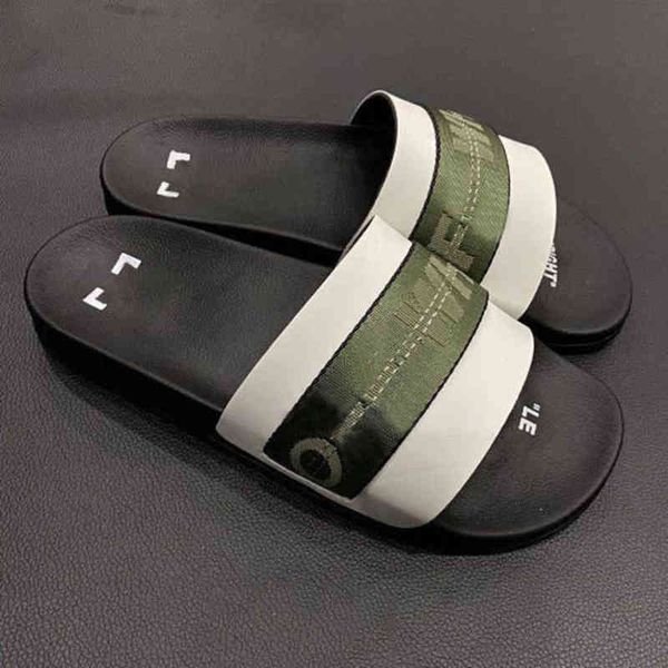 

women's men's offs luxury sandals fashion letter ribbon printing slippers couples beach men outside home slipper female classic br, Black