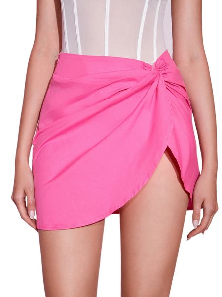 

twist side asymmetrical hem skirt r0ib#, Black