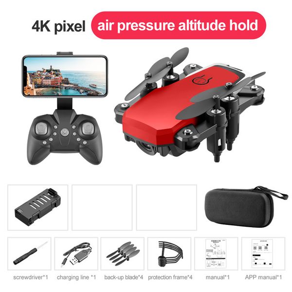 Drone do mini RC em EMT M16 com câmera 4K HD 2.4G Simuladores de posicionamento de fluxo óptico Siga WiFi FPV Helicóptero dobrável Toy Quadrocopter para menino LF606