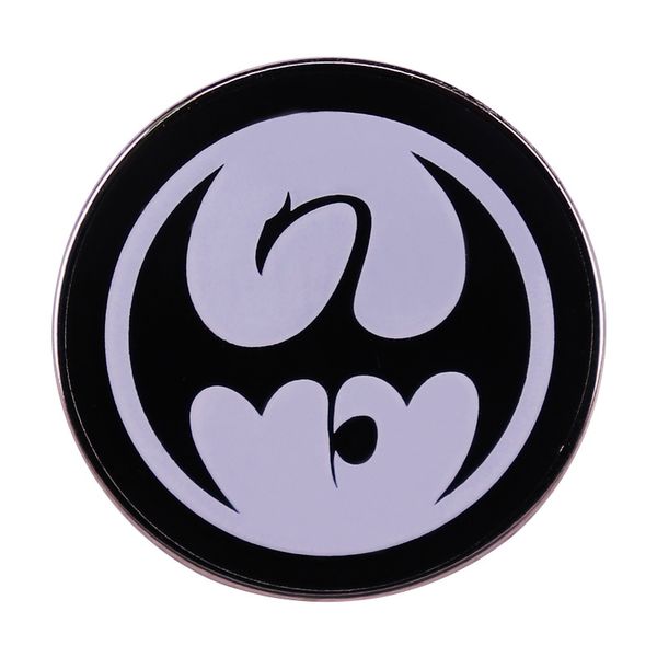 

classic iron fist pin comics dragon icon brooch badge, Blue