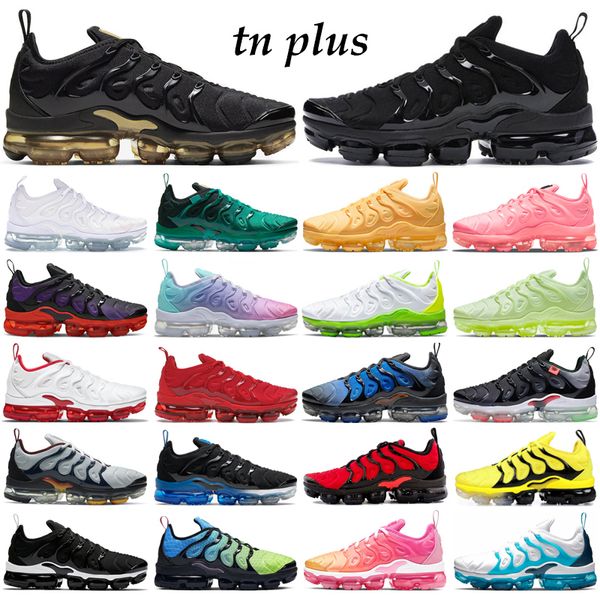 

tn plus men women running shoes tns Triple Black White Cherry Hyper Blue Light Bone Bred Be True mens trainers sport sneakers size 36-47