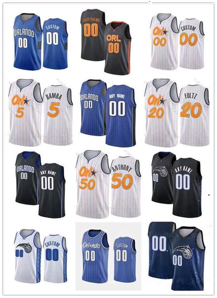 

75th custom men women youth orlando''magic''terrence 31 ross cole 50 anthony 20 markelle fultz 5 mo bamba basketball jer, Black;red