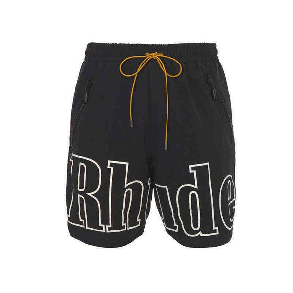 

rhude summer american shorts men's thin fitness street high loose fast drying sports training basketball pants trend 2023 e3jn, White;black