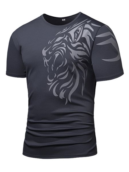

men lion print tee m5jj#, White;black