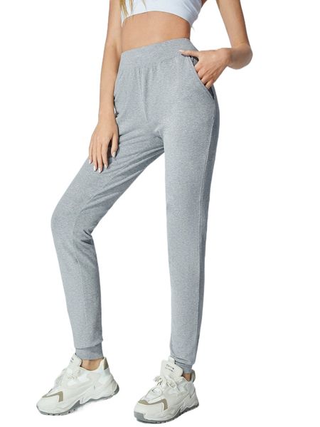 

tall solid elastic waist sweatpants z3hi#, Black;white