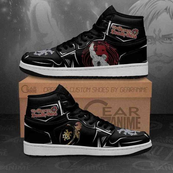 

escanor sneakers lion's sin of pride anime shoes, Black