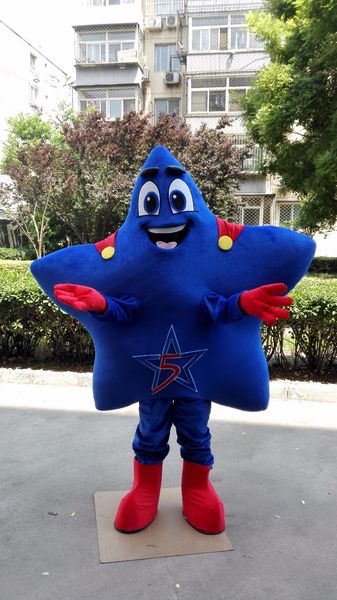 

mascot doll costumeblue super star mascot costume custom fancy dress cartoon costume carnival costume41177, Red;yellow