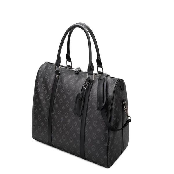 

men fashion duffle bag black nylon travel bags mens handle luggage gentleman business tote with shoulder strap 50cm311s