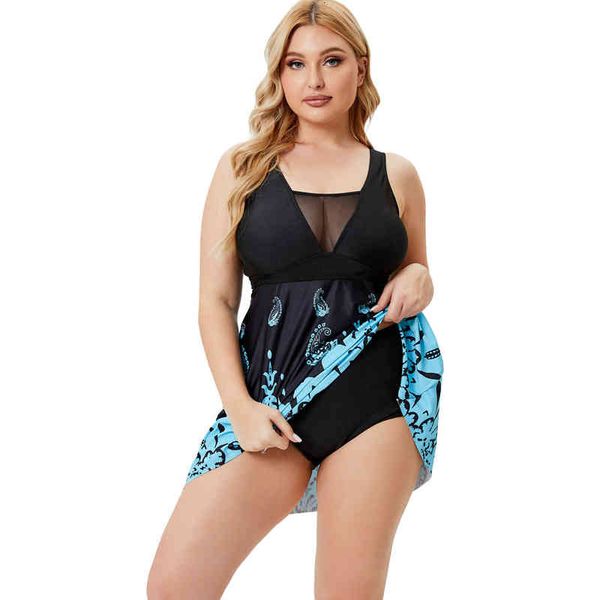 

plus 2022 swimsuit fat print woman bikini split large swimsuit women, White;black
