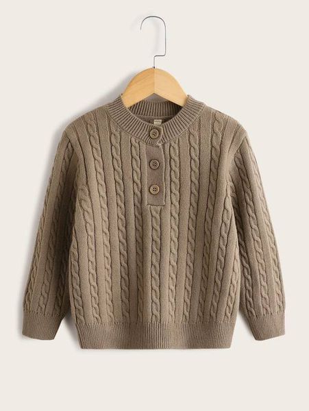 

toddler boys cable knit half button sweater she, Blue