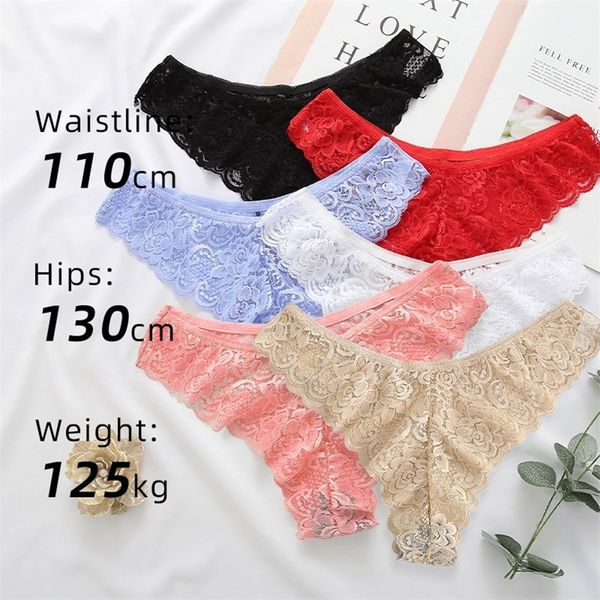 3PCS Donne Perizoma in raso di pizzo Biancheria intima sexy Mutandine a vita bassa Traspirante G String Donna Mutande taglie forti Perizoma Lingerie 220512