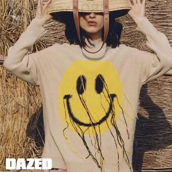 

women's knits & tees designer huang zitao's smile tassel sweater cqpz, White