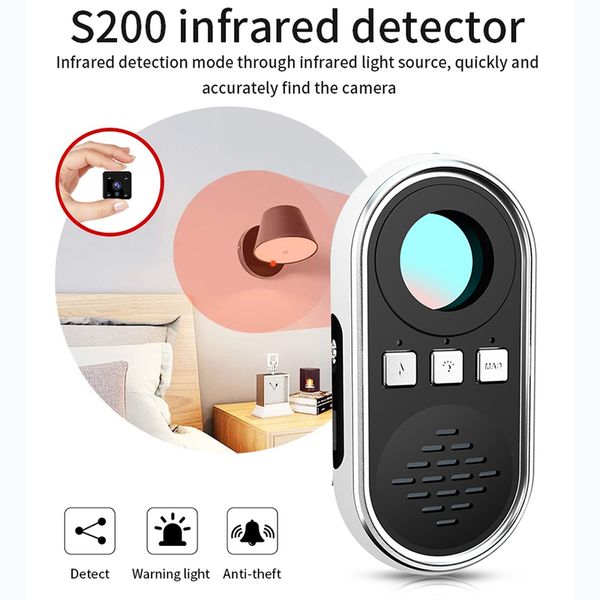 Nuovo sistema di sicurezza per la casa intelligente Rilevatore di telecamere anti-sorveglianza S200 Riprese antifurto Rivelatore a infrarossi per hotel Anti monitoraggio Protezione dei titoli