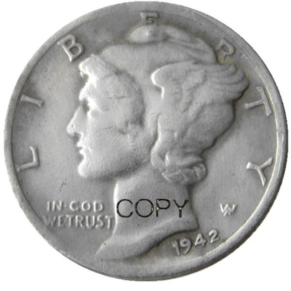 США Mercury Dime 1942 P/S/D Серебряная покрытая ремесленная копия монеты металлы.