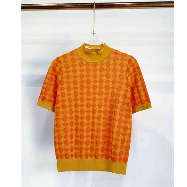 

women's knits tees liu wen's same tb early autumn wave dot hang wool 16 needle double-layer geometric pattern jacquard acetate cot, White