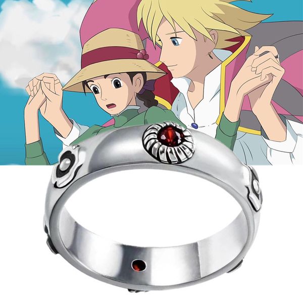 Anime uivo S Moving Castle Ring Hayao Miyazaki Cosplay Howl Sophie Metal Ajustável Ringos unissex Acessórios Jóias Presente 220719