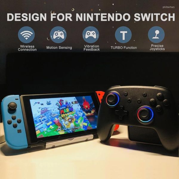 Игровые контроллеры джойстики для Switch Pro Wireless Bluetooth Joystick Gamepad Controller Turbo RGB Светодиодный дыхание NS OLED PHIL22