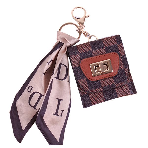 

luxury designer bags new cylinder lipstick handbag pu key ring bag mini portable change purse lipstick storage handbags ribbons wallets blue