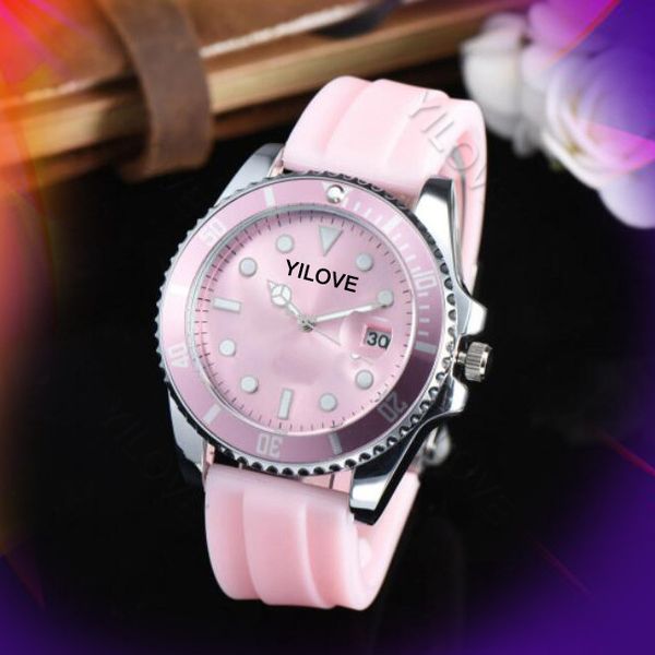 

fashion trend men women luxury casual watch president's day date multifunctional calendar adjustable clock comfortable rubber wristband, Slivery;brown