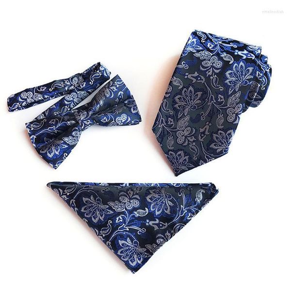 Fliegen Casual Business Für Männer Frauen Luxus 8 cm Krawatte Bowtie Anzug Mode Jungen Krawatte Taschentuch Set Hochzeit Party cravatBow Emel22