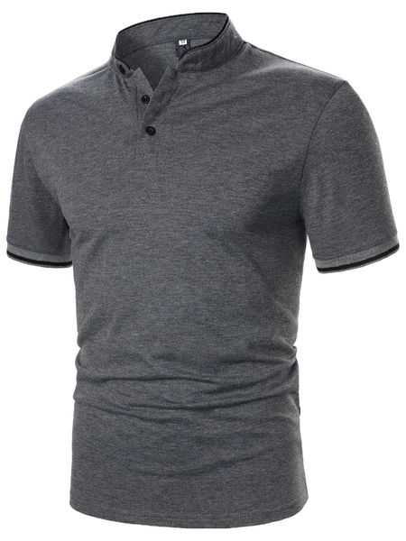 

men half button mock neck polo shirt 25rt#, White;black