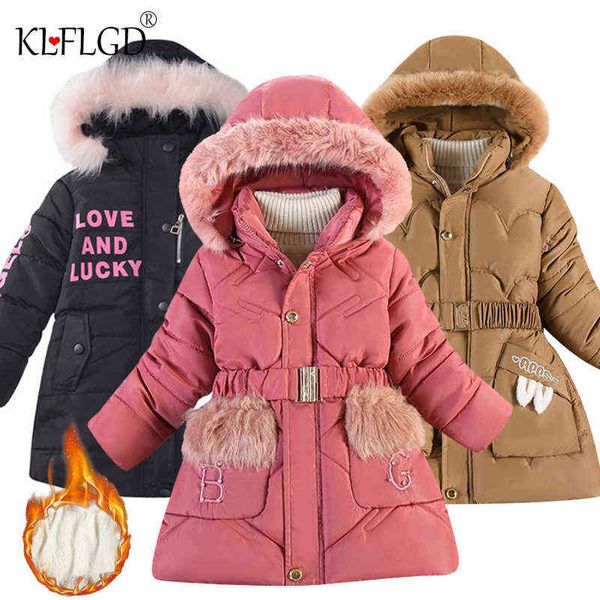 

girls down and down cotton quilted jacket jacket new style girls long outerwear warm down jacket children clothes 4-12 year j220718, Blue;gray