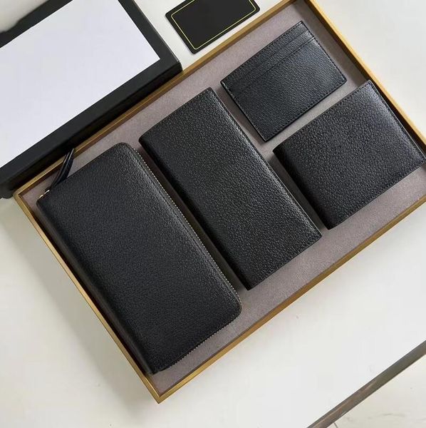 

fashion new style solid color wallets cattlehide single zipper designer luxury brands men women black wallet visiting card credit cards bags, Red;black