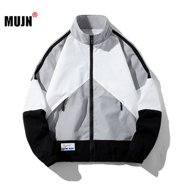 

mens baseball jacket hip hop patchwork loose s spring autumn stand collar thin men s windbreaker sportswear casual 220727, Black;brown