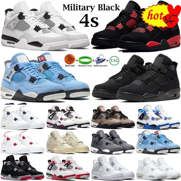

basketball shoes for men women 4 jumpman 4s military black cat sail red thunder white oreo cactus jack dark blue mocha university mens