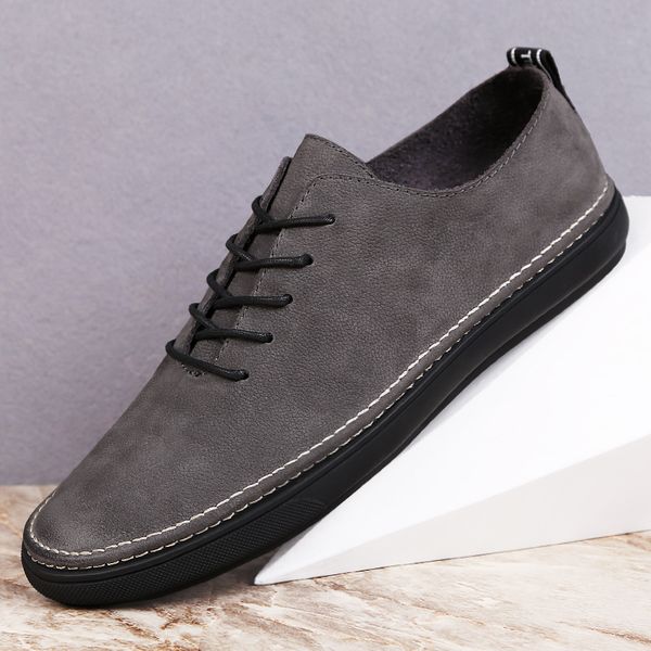 

2022 mens shoes classic genuine leather tooling sneakers men fashion casual shoes walking shoes skateboarding, Black