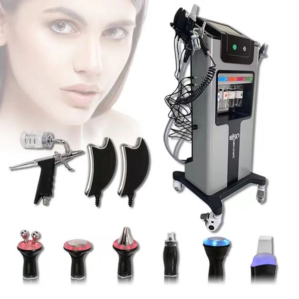 

upgrade 9 in 1 hydra dermabrasion aqua peel clean skin care bio light rf vacuum face cleaning hydro water oxygen jet peel machine