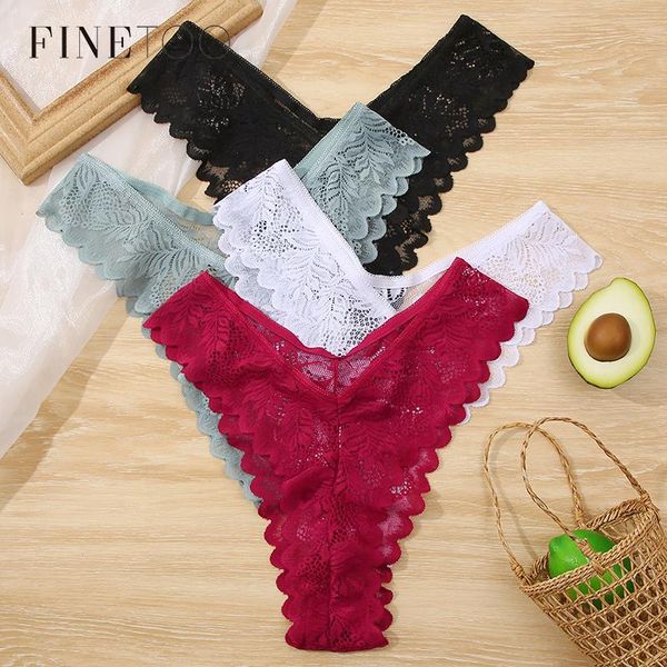 

low-rise lace panties 3pcs set women floral brazilian underwear s-xl girls t-back underpants ladies lingerie, Black;pink