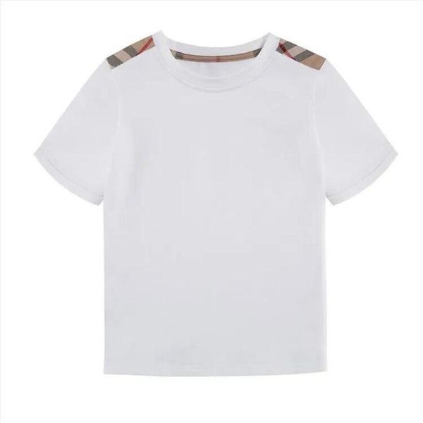 

summer baby girls solid clolor basic cotton t-shirt round collar casual childrens clothing 90-140cm kids 1911, Blue