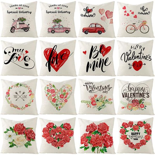 

cushion/decorative pillow rose flower gift pillowcases valentine's day plaid decoration cushion cover home throw sofa