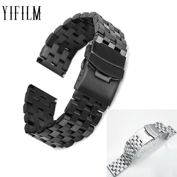 

stainless steel watchband for huawei honor magic watch se gt 2 pro 42mm se five bead metal fashion strap anti-fall watchband, Black;brown