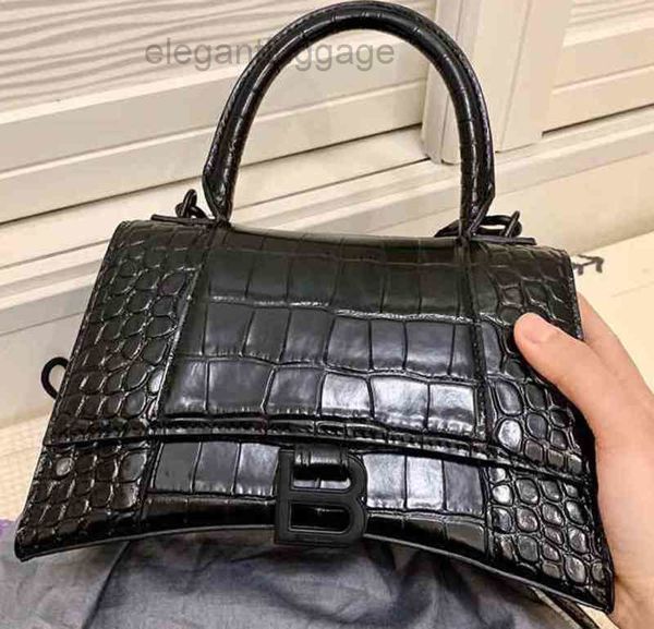 

luxurys women bags high 2022 bbalencigss handbags designer b home hourglass bag crocodile leather single shoulder messenger portable b-butto
