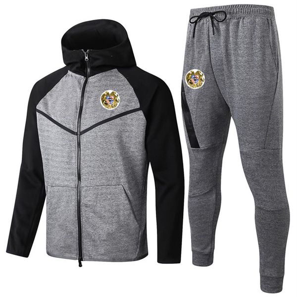

2020 armenia national team soccer hoodie sweatshirt tracksuit sets winter mens casual sports hooded training sportswear suits runn307u, Black;blue