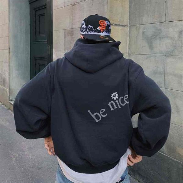 

erl vencie be nice letter daisy sweater washed old plush hoodie couple310m, Black