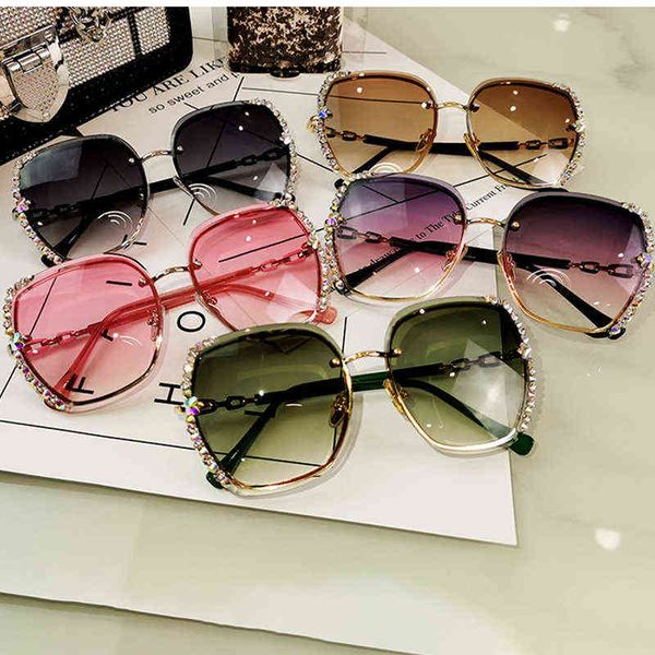 

luxury vintage polarized sunglasses women rimless sun glasses square gradient eyeglasses lentes, White;black