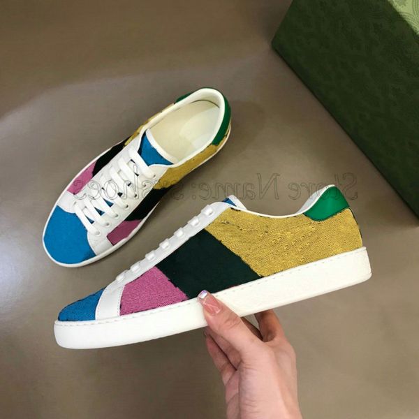 

shoes multi ace embroidery print multicolor designer green red web stripe italy canvas vintage luxurys designers sneakers glittering