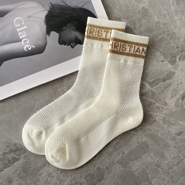 

love letter classic womens hosierys brand d's sock spring summer hollow tube fashion style socks mercerized wool female hosiery thin co, Black;white